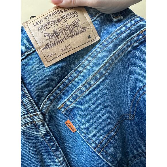 Y2K Levis Blue Jeans 950 Relaxed Fit 11 MED, orange tab (fits a 6/8) - Picture 10 of 12